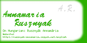 annamaria rusznyak business card