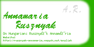 annamaria rusznyak business card